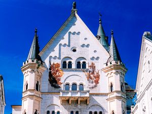 Превью обои замок нойшванштайн, бавария, германия, замок, крепость, архитектура, эстетика, фасад