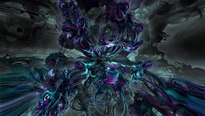 Превью обои запутанный, структура, фрактал, 3d