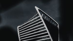 Превью обои здание, архитектура, чб, ночь