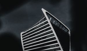 Превью обои здание, архитектура, чб, ночь