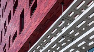 Превью обои здание, архитектура, фасад, красный, белый