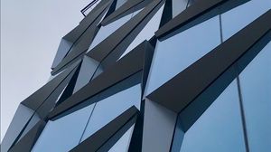 Превью обои здание, архитектура, грани, вид снизу