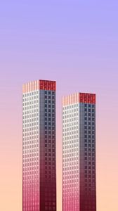 Превью обои здание, архитектура, минимализм, небо, два, небоскребы, роттердам, нидерланды