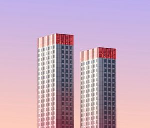Превью обои здание, архитектура, минимализм, небо, два, небоскребы, роттердам, нидерланды