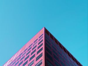 Превью обои здание, архитектура, минимализм, розовый
