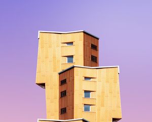 Превью обои здание, архитектура, минимализм, небо, фиолетовый