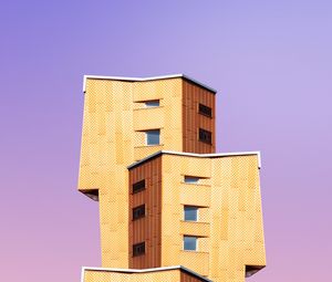 Превью обои здание, архитектура, минимализм, небо, фиолетовый
