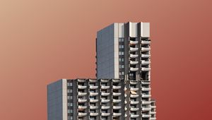 Превью обои здание, архитектура, минимализм, красный