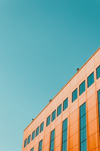 Превью обои здание, архитектура, небо, минимализм, оранжевый