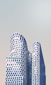 Превью обои здание, архитектура, небоскреб, минимализм, белый
