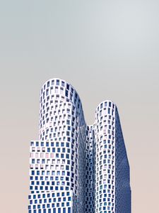 Превью обои здание, архитектура, небоскреб, минимализм, белый