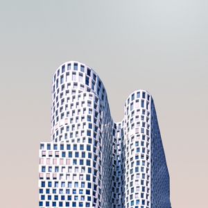 Превью обои здание, архитектура, небоскреб, минимализм, белый
