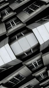 Превью обои здание, архитектура, отражение, иллюзия, черно-белый