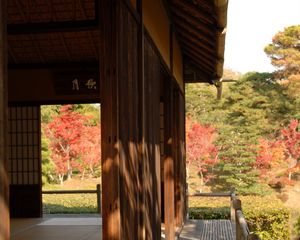 Превью обои здание, архитектура, природа, япония