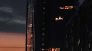 Превью обои здание, архитектура, сумерки, темный
