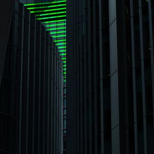 Превью обои здание, архитектура, темный, линии