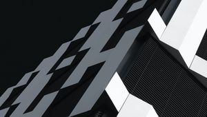 Превью обои здание, архитектура, угол, конструкция, черно-белый