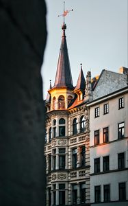 Превью обои здание, башня, архитектура, закат