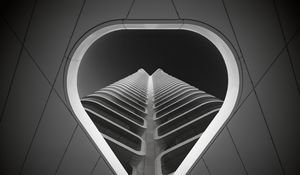 Превью обои здание, дизайн, архитектура, фасад, чб