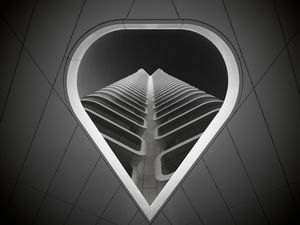 Превью обои здание, дизайн, архитектура, фасад, чб