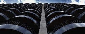 Превью обои здание, фасад, архитектура, вид снизу