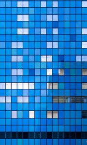 Превью обои здание, фасад, архитектура, мозаика, минимализм, синий