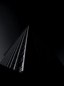 Превью обои здание, фасад, чб, архитектура, вид снизу