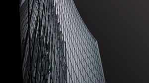 Превью обои здание, фасад, стекло, отражение, темный