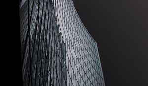 Превью обои здание, фасад, стекло, отражение, темный
