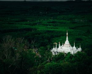 Превью обои здание, храм, лес, природа