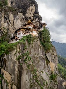 Превью обои здание, китай, скалы