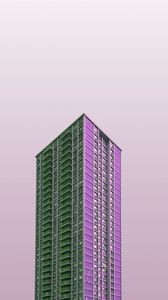 Превью обои здание, небоскреб, фиолетовый, минимализм, архитектура
