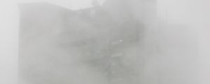 Превью обои здание, небоскреб, туман, архитектура