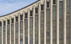 Превью обои здание, окна, изгиб, геометрия, архитектура
