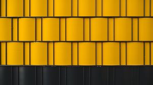 Превью обои здание, стена, панели, желтый, черный