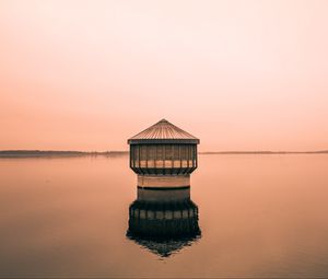 Превью обои здание, вода, минимализм