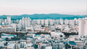 Превью обои здания, архитектура, город, дорога, машины