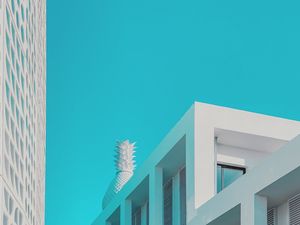 Превью обои здания, архитектура, минимализм, синий, белый