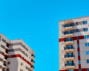 Превью обои здания, архитектура, минимализм, небо, синий