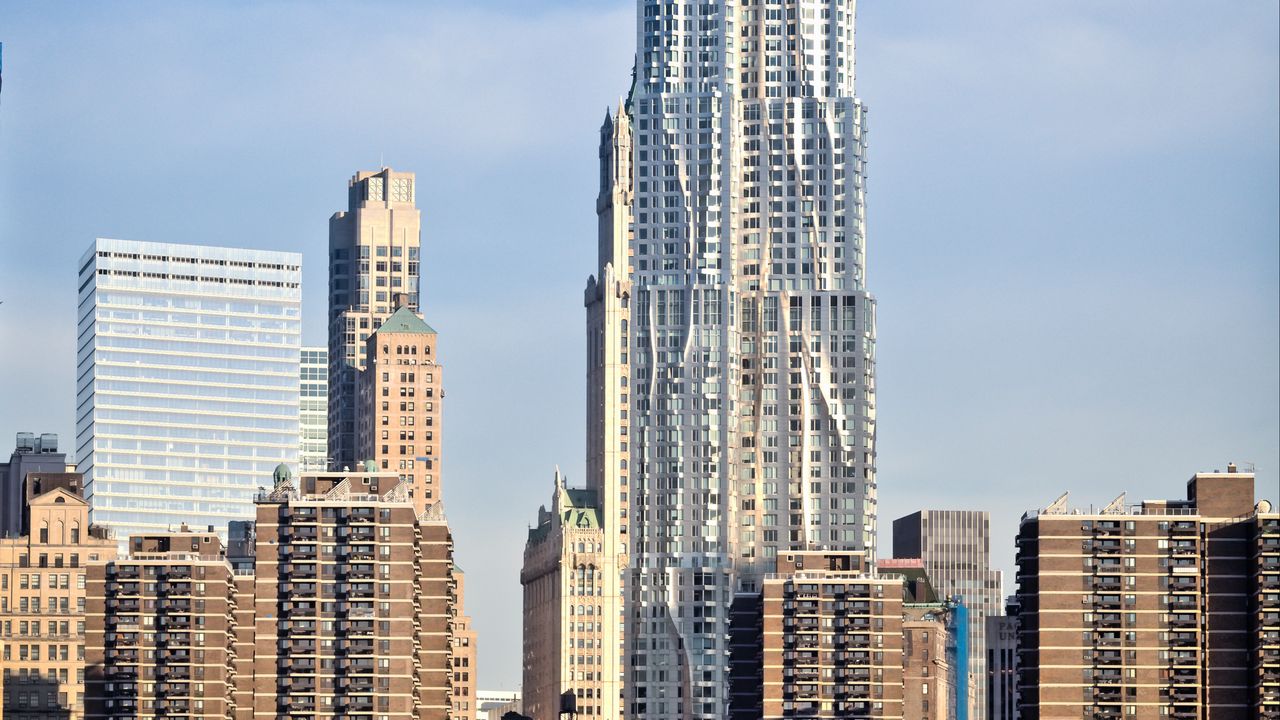 Обои здания, архитектура, небоскребы, город, мегаполис, бруклин, нью-йорк