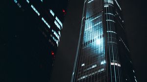 Превью обои здания, башни, небоскребы, архитектура, темный