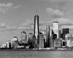 Превью обои здания, город, небоскребы, море, нью-йорк, сша