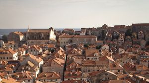 Превью обои здания, крыши, вид сверху, город