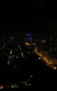 Превью обои здания, огни, неон, ночь, город