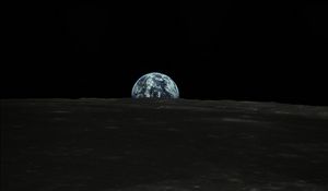 Превью обои земля, планета, луна, вид, космос