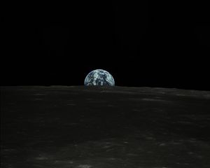 Превью обои земля, планета, луна, вид, космос