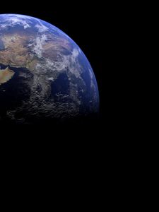 Превью обои земля, планета, тень, космос