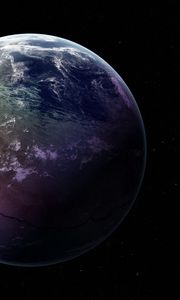 Превью обои земля, планета, звезды, звездное небо, космос