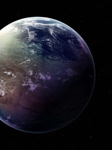 Превью обои земля, планета, звезды, звездное небо, космос