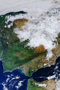 Превью обои земля, рельеф, облака, вид сверху, космос